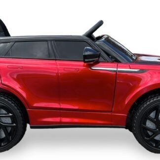 COCHE Range Rover Velar 12v, ASIENTO POLIPIEL, RUEDAS DE GOMA. ROJO PINTADO INDA8-AC-QY2088